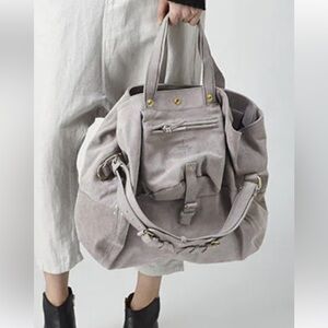 Jerome Dreyfuss Billy large grey suede tote